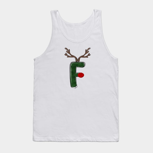 Letter F - Christmas Letter Tank Top by Pop Cult Store